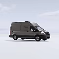 Gray Panel Van Exterior With Side View And Aerodynamic Body Design 3d model