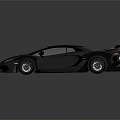 Modern Black Sports Car With Sleek Body Rear Spoiler And Headlights