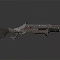 Futuristic Sci-Fi Weapon With Detailed Mechanical Components Metallic Structure And Tactical Combat Design