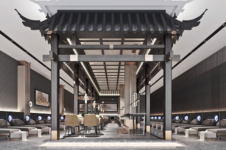 New Chinese Club Lounge 3d model