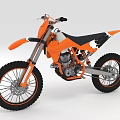 Orange Off Road Dirt Bike With Black Seat And Silver Rims