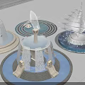 Various Garden Ornaments Featuring Circular Bases Carved Details Layered Structures And Geometric Patterns 3d model