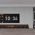 Modern TV Background Wall Interior Design With Fireplace And Shelves