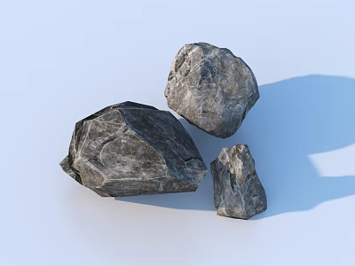 Rockery Stones with Natural Texture and Various Sizes for Garden Landscape Decoration 3d model