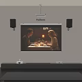 Pellform Home Projection Monitoring System Setup With Projector Screen And Speakers