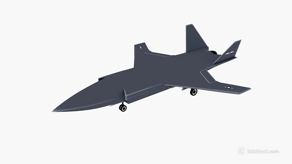 Modern Gray Fighter Jet Model With Streamlined Body And Landing Gear 3d model 