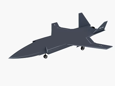 Modern Gray Fighter Jet Model With Streamlined Body And Landing Gear 3d model