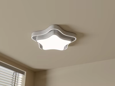Illuminated Star Shaped White Ceiling Light With Modern Design For Indoor Room 3d model