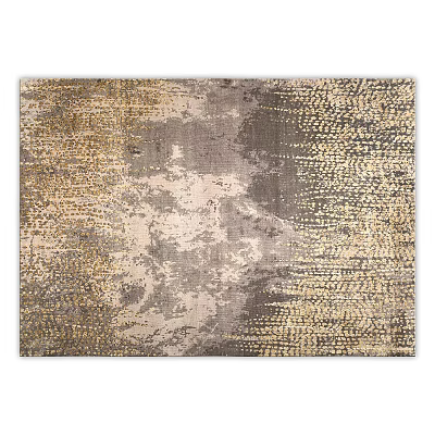 Square Area Rug With Abstract Gold Grey Pattern For Modern Living Room Decor 3d model