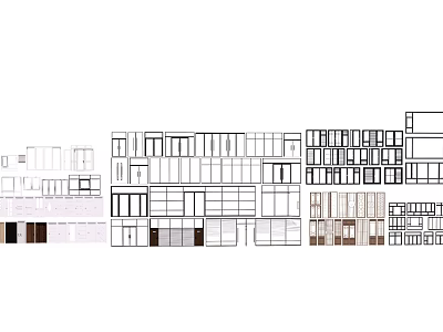 Architectural Elevation Design Collection With Various Window And Balcony Structures 3d model