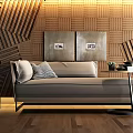 Modern chaise longue sofa coffee table combination 3d model