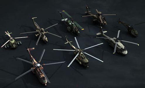 Modern Helicopter Collection 3d model