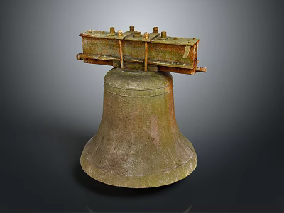Vintage Bronze Bell Musical Instrument With Art Painting Tools And Supplies 3d model