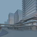 Modern Office Building With Glass Curtain Walls And Multi Storey Exterior Design