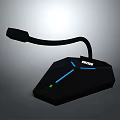 SENICC Black Desktop Microphone With Flexible Arm Blue Lighting And Irregular Shape