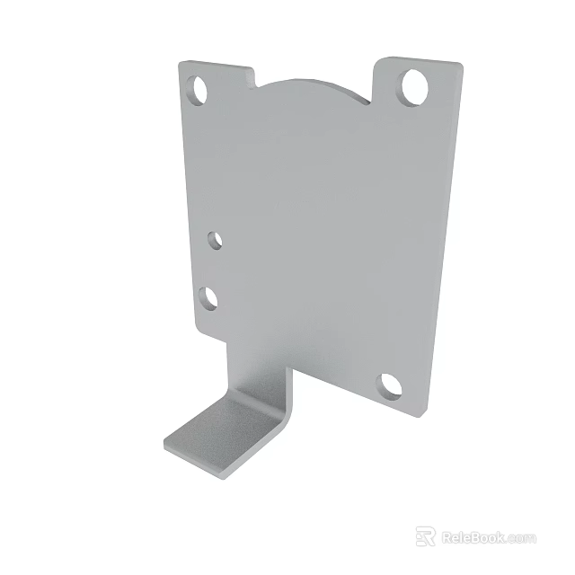 Gray Metal Bracket With Multiple Holes And Support Base For Industrial Use 3d model