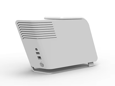 White Compact Desktop PC With Sleek Design Ventilation Grilles And Ports 3d model
