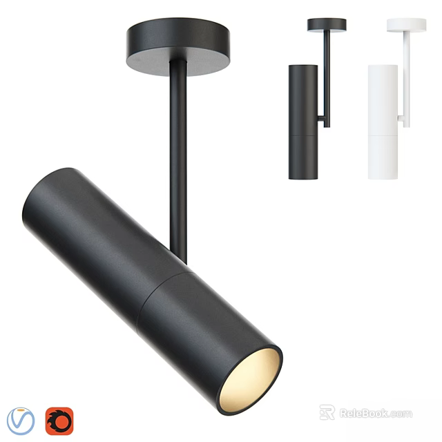 Modern Black and White Downlights and Spotlights for Contemporary Ceiling Lighting 3d model 