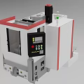 Industrial Automated Machining Center With Control Panel And White Red Design