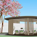 Modern Pavilion Exquisite Curved Pavilion Visiting 3d model