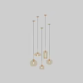 Modern Glass Pendant Lights With Golden Accents And Various Shapes For Home Decor