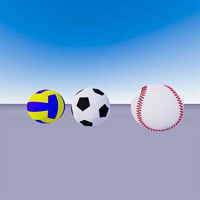 modern football volleyball tennis 3d model