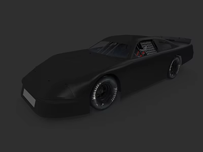 Black Aerodynamic Race Car With Streamlined Body Large Mesh Wheels And Sporty Interior 3d model