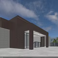 Modern Townhouse Exterior With Large Windows Black Balcony Railings Stone Wall And Front Greenery