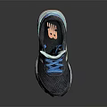 New Balance Running Shoes With Dark Gray Mesh Upper Blue Laces And White Orange Sole