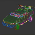 Green Military Tactical Off Road Vehicle With Roof Mounted Antenna Equipment