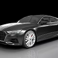 Modern Audi Black Sedan With Sleek Exterior And Silver Alloy Wheels