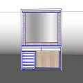 Modern White Dressing Table with Lighted Mirror Drawers and Rattan Accents