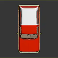 Pink Vintage Pickup Truck With White Roof On Reflective Surface