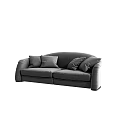 Modern Gray Two Seater Sofa With Soft Fabric Upholstery And Plush Decorative Cushions