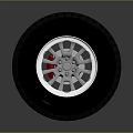 Car Tire With Silver Alloy Rim And Black Tread Design For Vehicles