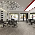 Modern Luxury Beauty Hair Salon Interior Design With Well Arranged Styling Stations And Green Plants