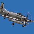 U.S. Navy Propeller Fighter Jet 527 With Straight Wings In Blue Sky