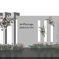 Elegant Floral Installation With White Screen And Pink White Flowers Decor