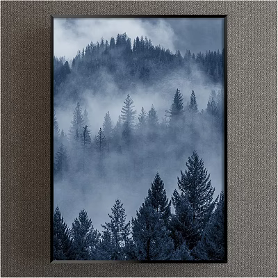 Misty Forest Landscape Painting With Tall Pine Trees And Serene Mountain View 3d model