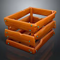 Wooden Storage Box For Home Organizing With Planks And Metal Rivets