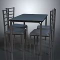 Modern Dining Table Set with Four Upholstered Chairs and Metal Frame for Home Dining Room