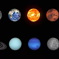Cosmic View Of Solar System Planets With Sun Earth Mars Jupiter Saturn And More