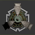 Decorative Green And Gold Mechanical Claw Weapon With Intricate Metal Parts Design