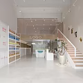 Modern Mall Store Interior With Shelves Staircase And Green Plant