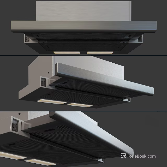 Sleek Modern Kitchen Appliance Range Hood With LED Lights And Contemporary Design 3d model 