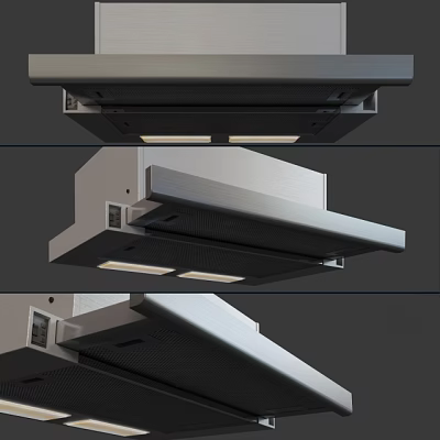 Sleek Modern Kitchen Appliance Range Hood With LED Lights And Contemporary Design 3d model