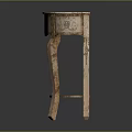 Antique Console Table With Intricate Carved Details Marble Top And Curved Legs