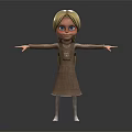 Modern game character girly 3d model