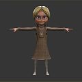 Modern game character girl girly 3d model