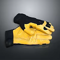 Yellow And Black Protective Gloves With Non Slip Design For Daily Life Use